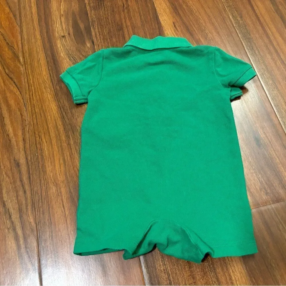 Ralph Lauren Kelly green collared polo romper